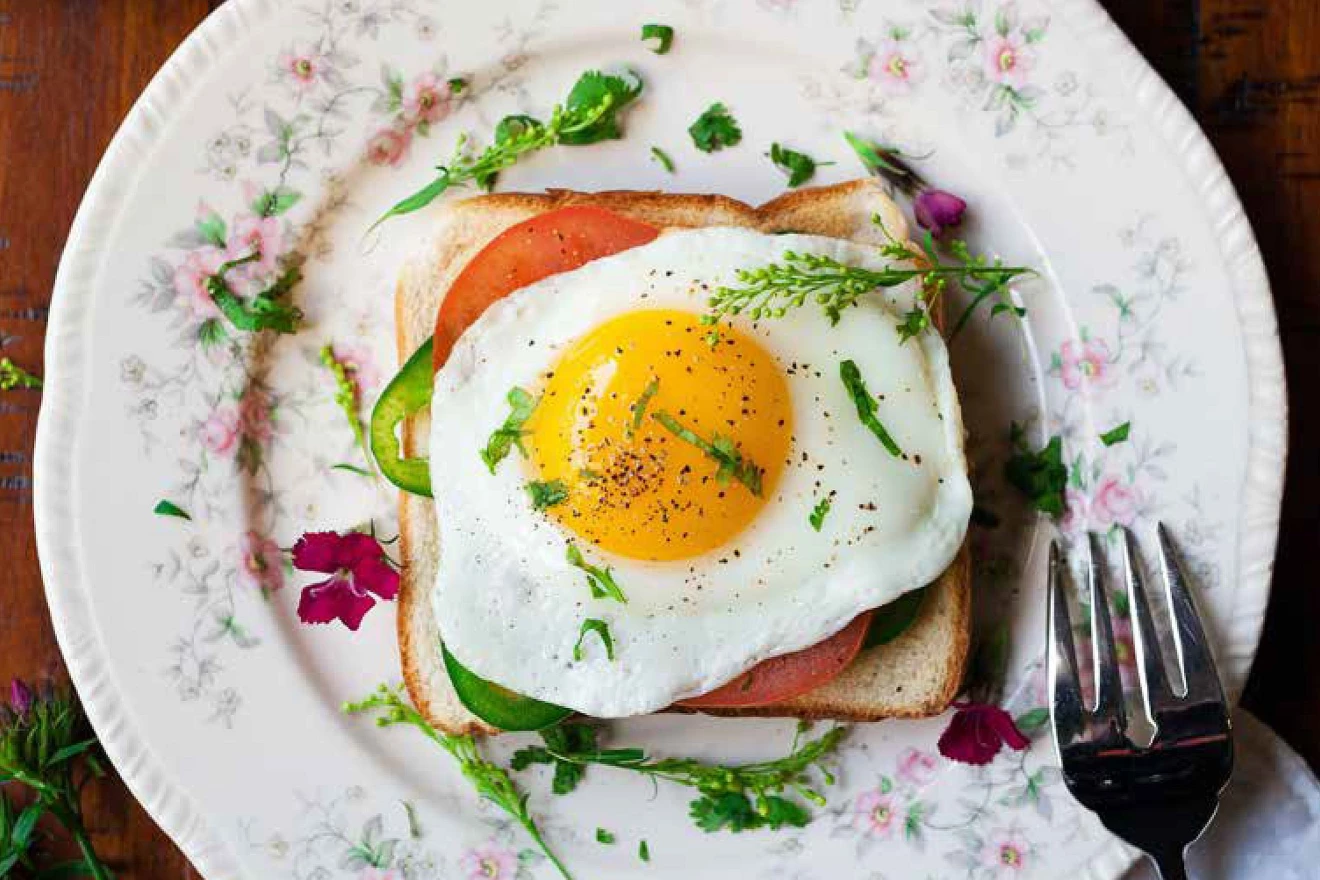 Titelbild Fachmagazin benevol Nachrichten zum Thema Essen verbindet. Das Bild zeigt einen Teller und ein mit Gemüse und Spiegelei belegtes Toastbrot.