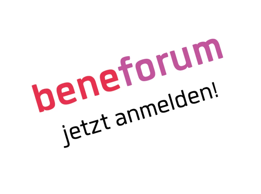 Logo der Fach- und Netzwerkveranstaltung beneforum mit weissem Hintergrund